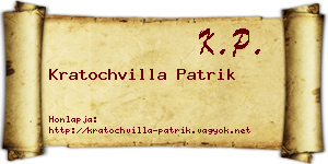 Kratochvilla Patrik névjegykártya